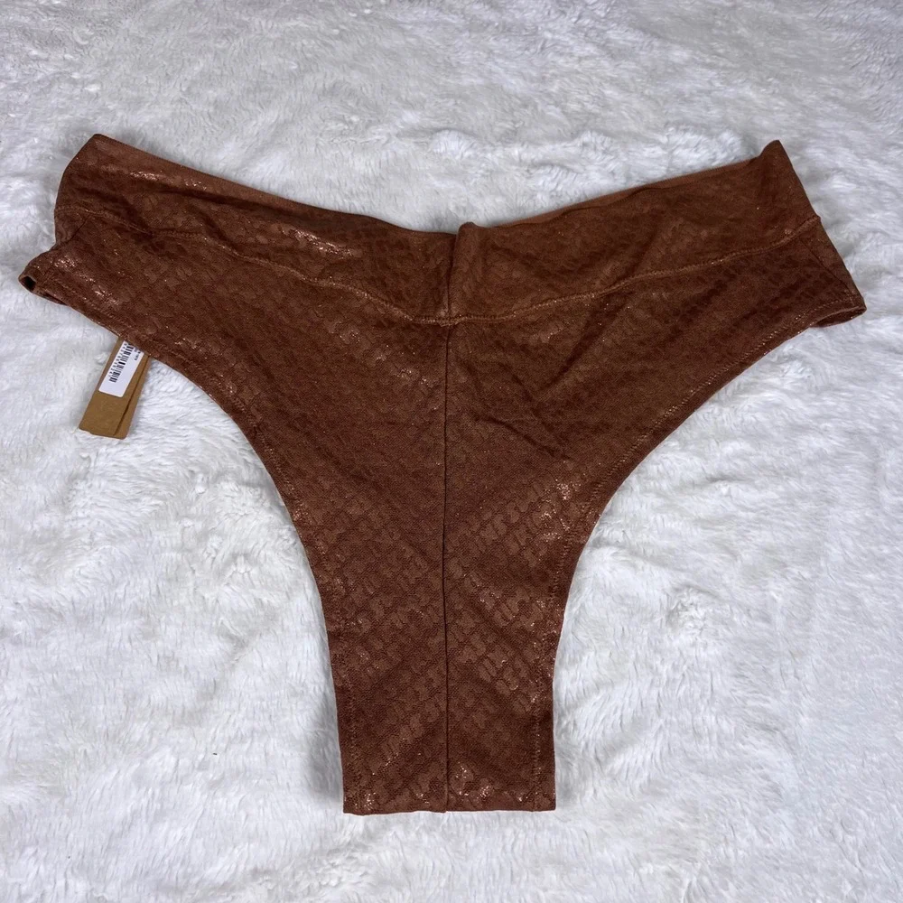 SKIMS Metallic Snake Cheeky‎ Brief Panty Cacao Brown PN-BYS-1978 Womens Size 2X